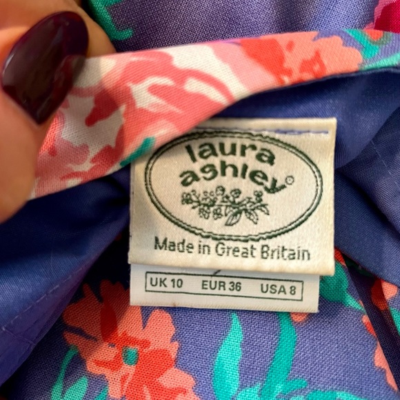 Vintage 1980’s Laura Ashley Floral Bow Dress - Picture 7 of 10